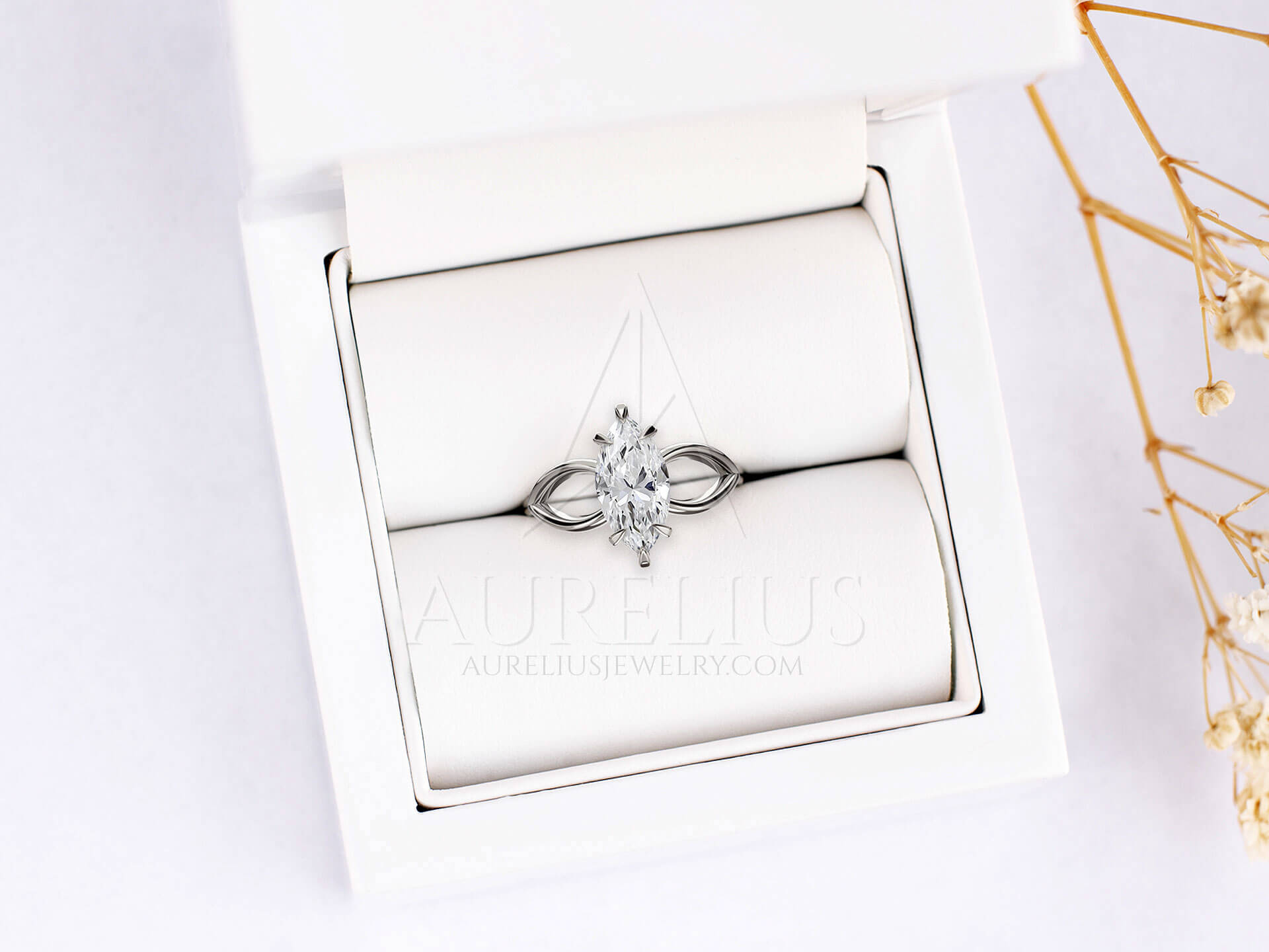 Marquise Moissanite Ring - Marissa - Image 3