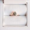 marquise Salz und Pfeffer Diamant Ring im Box