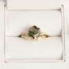 mechový achát svatební prsten sada v šperky krabice