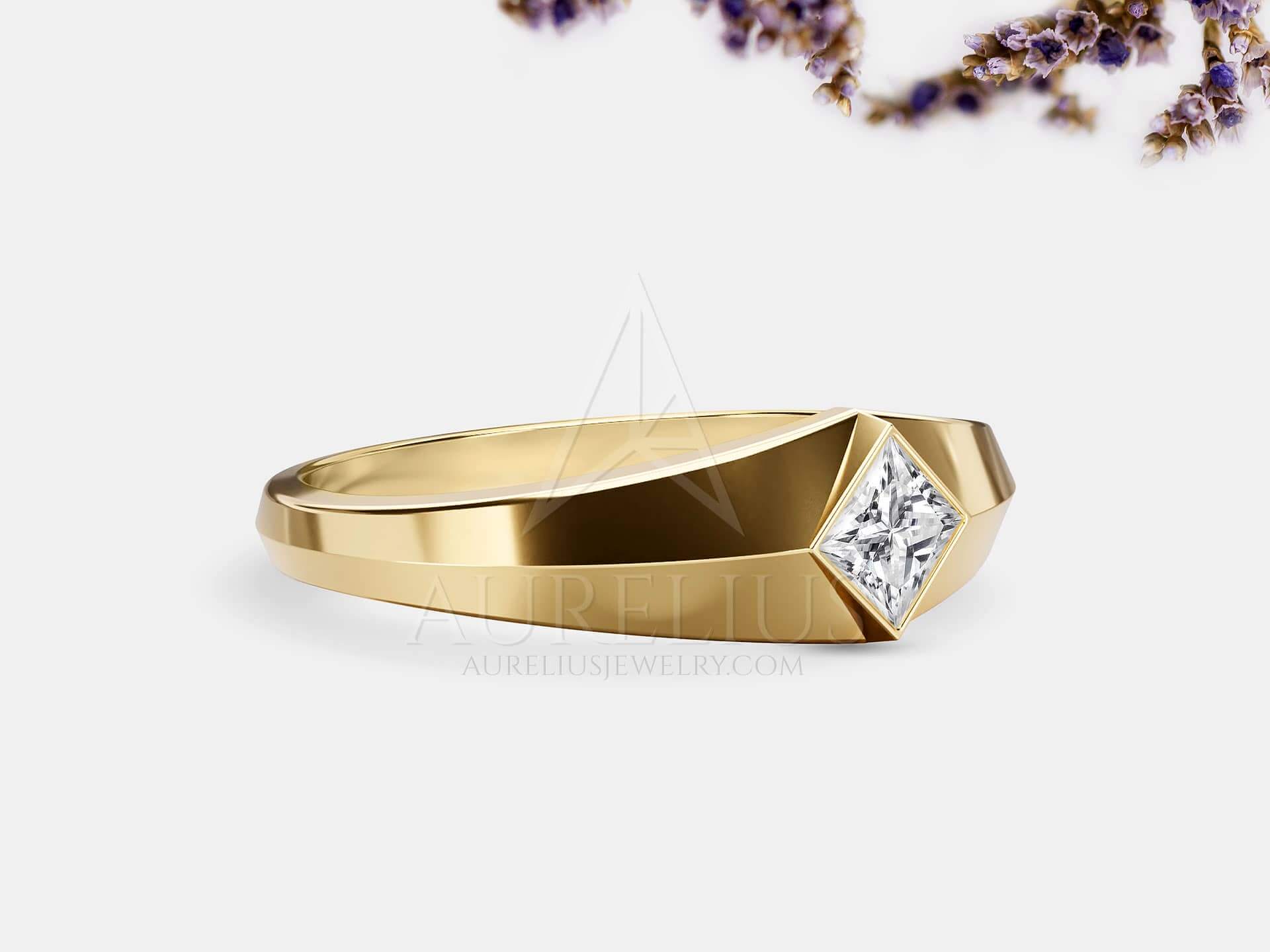 Princess Cut Diamond Wedding Ring - Ezra - Image 4