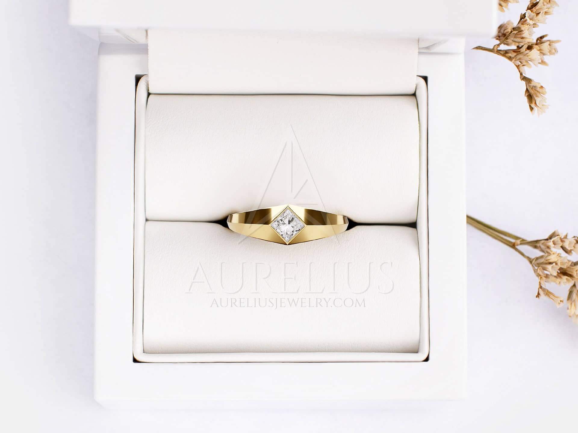 Princess Cut Diamond Wedding Ring - Ezra - Image 3