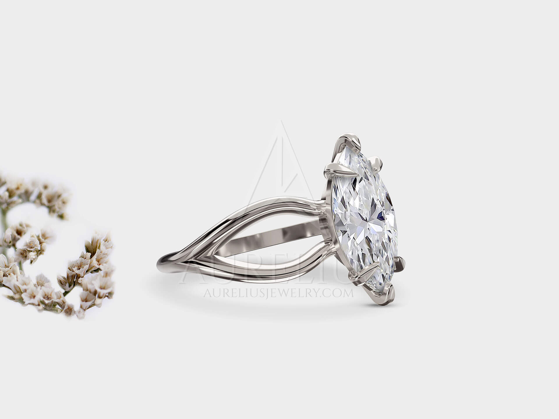 Marquise Moissanite Ring - Marissa - Image 4