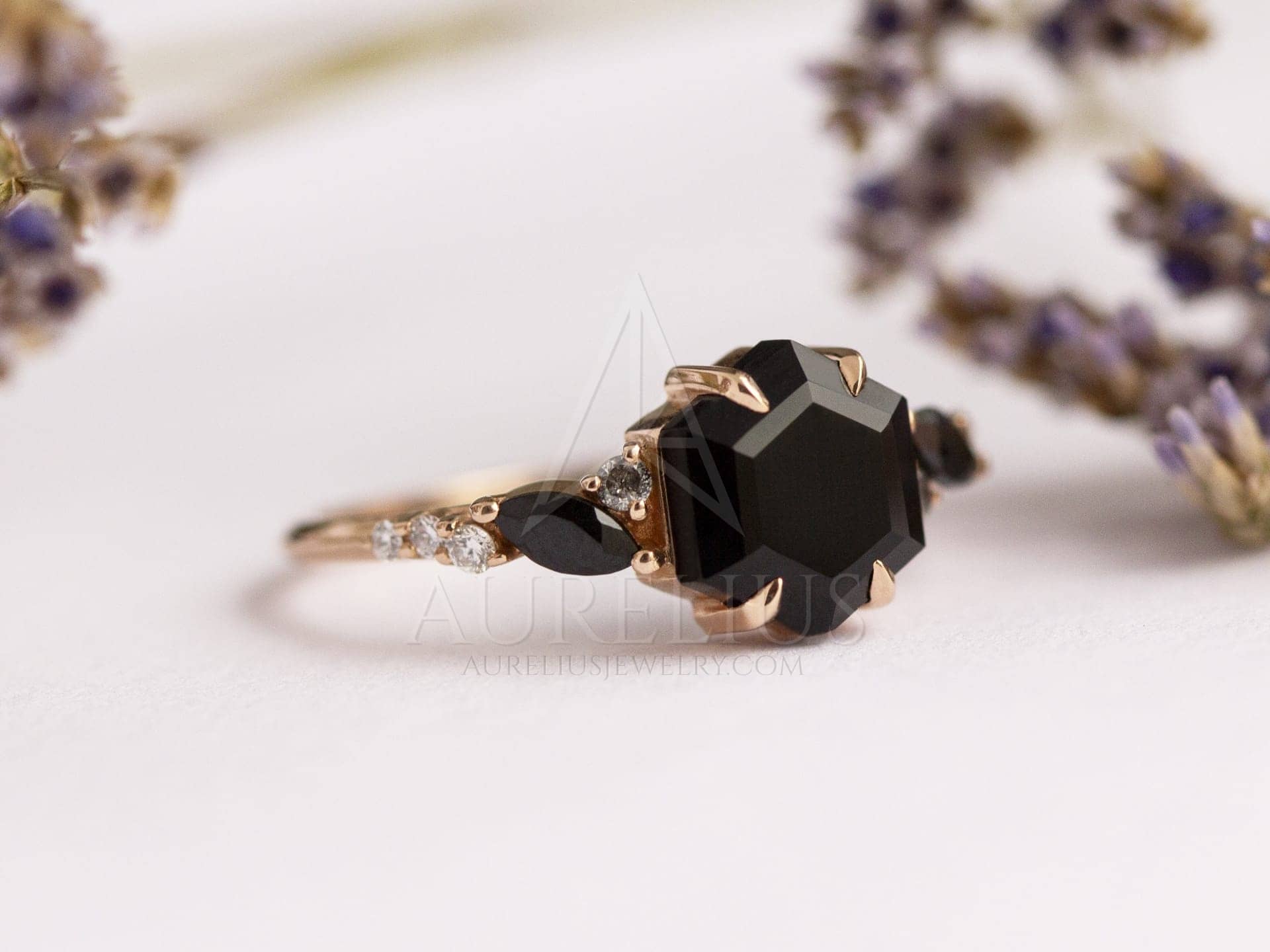 Marquise Black Onyx and Diamond Accent Beaded Starburst Border Bypass Ring  in 10K Gold | Zales
