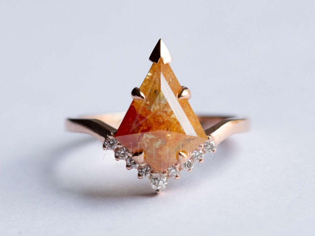 Orange Drachen Diamant Ring