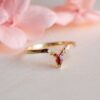 oranžový safír ombre svatební prsten