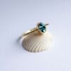 oval bisel conjunto verde azulado zafiro anillo