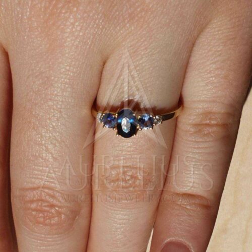 Oval Blue Sapphire Engagement Ring photo review