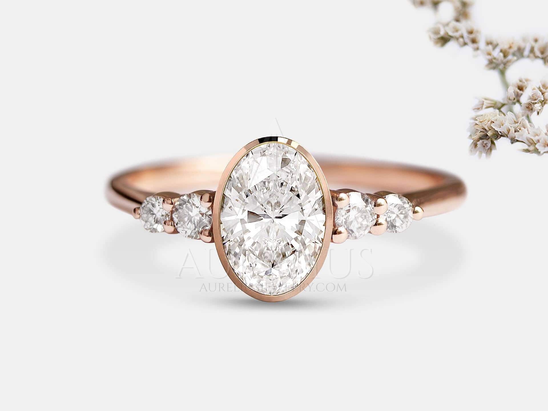 Oval Lab Diamond Engagement Ring - Zoey