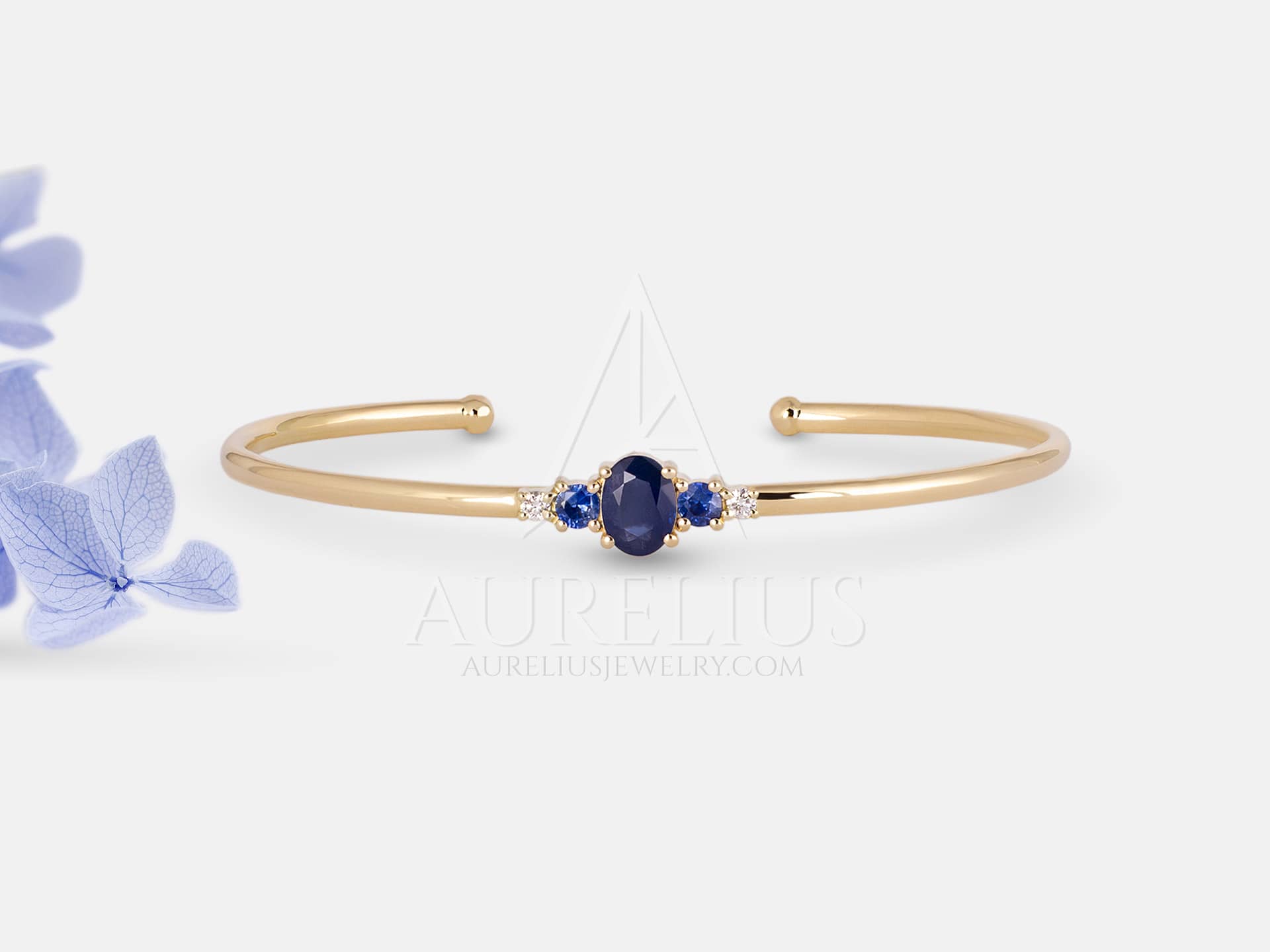 Oval Sapphire Bangle Bracelet