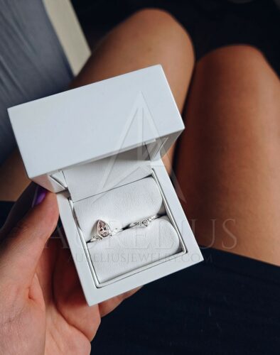 Pear Morganite and Diamond Wedding Ring Set photo review