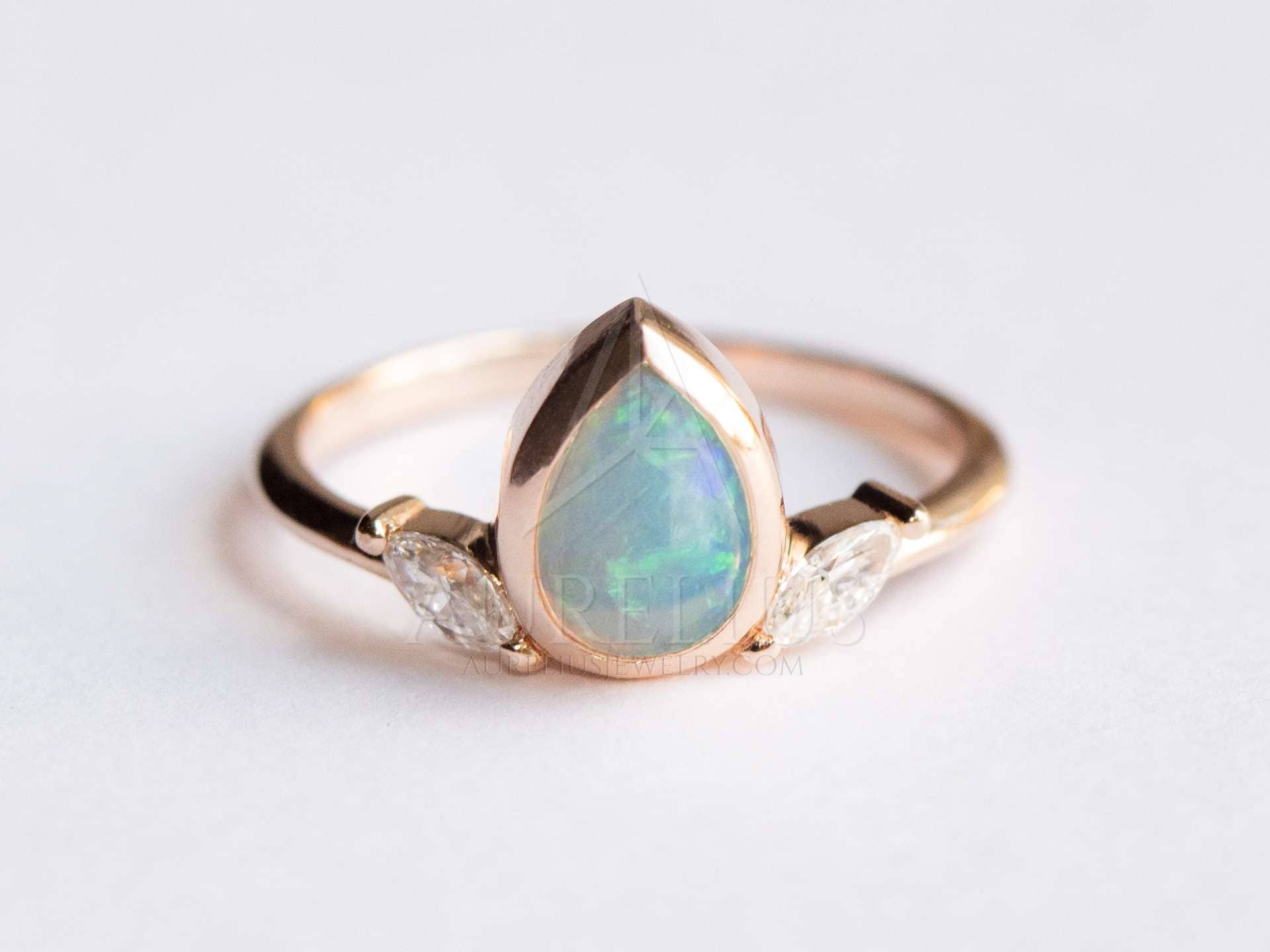 Opal Ring Round Opal White Stone Hand Jewelry Fashion Jewelry Ring Size 10  Rings for Women Set 