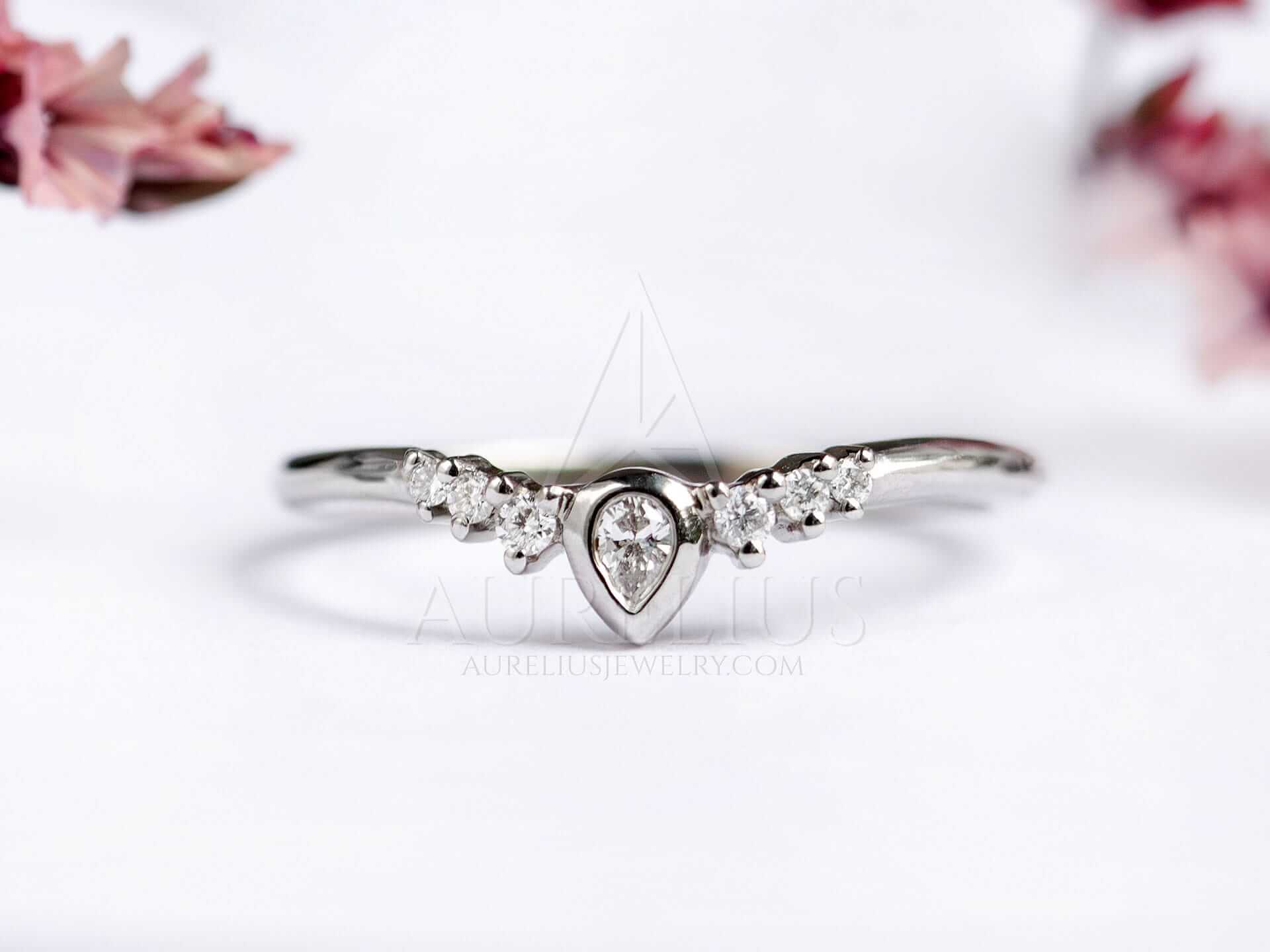 Pear Shaped Wedding Ring - Petra