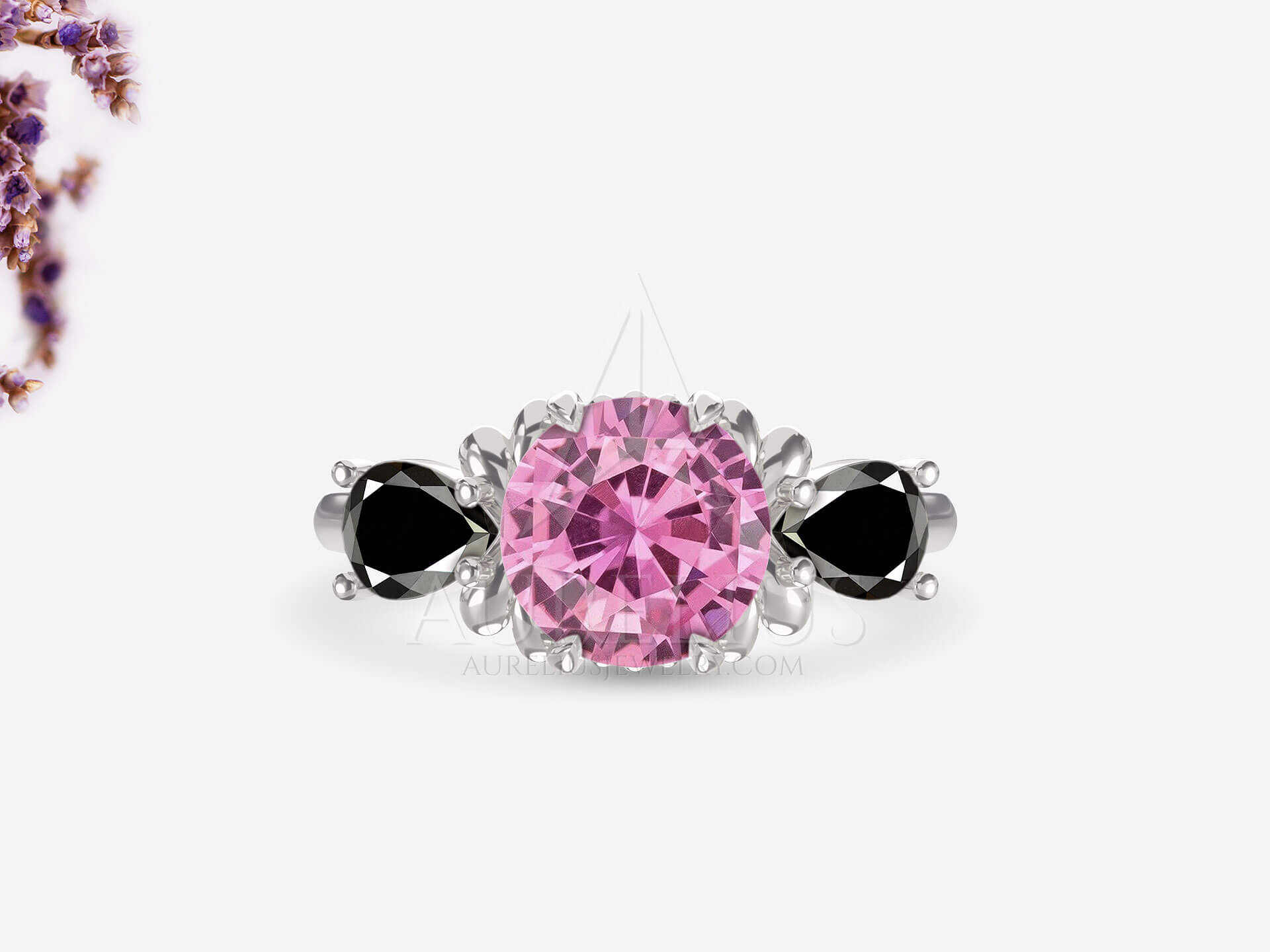 Pink Moissanite Ring - Thais