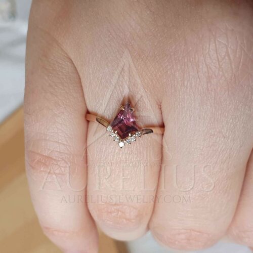 Kite Pink Tourmaline and Diamond Engagement Ring photo review