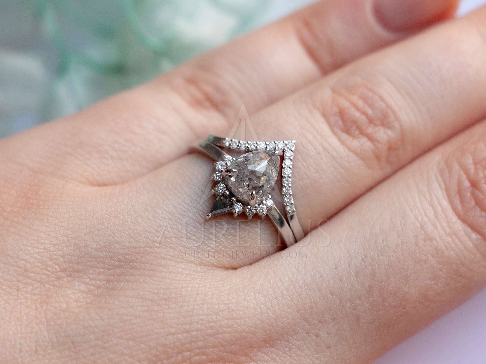 Sapphire & Diamond Engagement Ring, Art Deco Kite Set Ring. Circa 1920s,  18ct & Platinum. - Addy's Vintage
