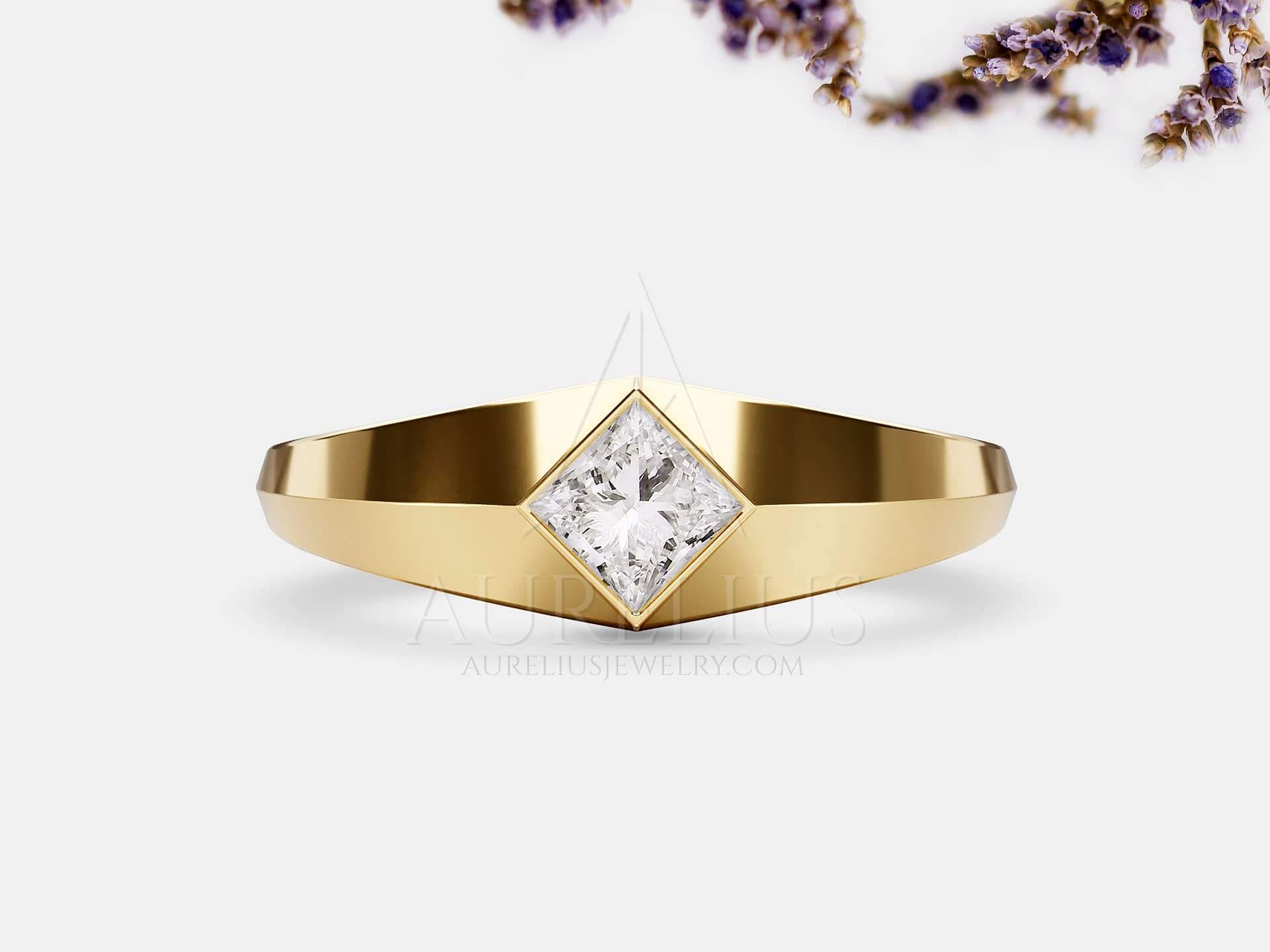 Princess Cut Diamond Wedding Ring - Ezra