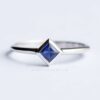 Prinzessin Schnitt Blau Saphir Ring