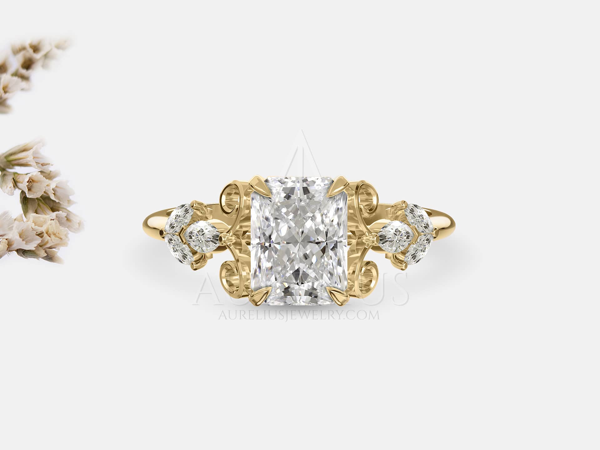 2ct Radiant Cut Engagement Ring with Lab-Grown Diamond - Yesenia