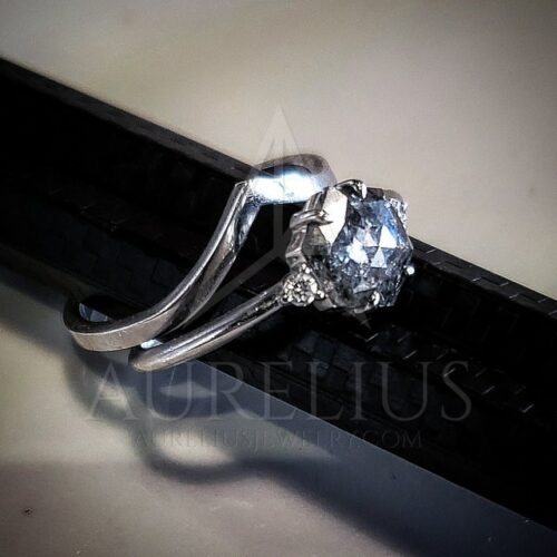 very popular hexagon diamond engagement ring set review