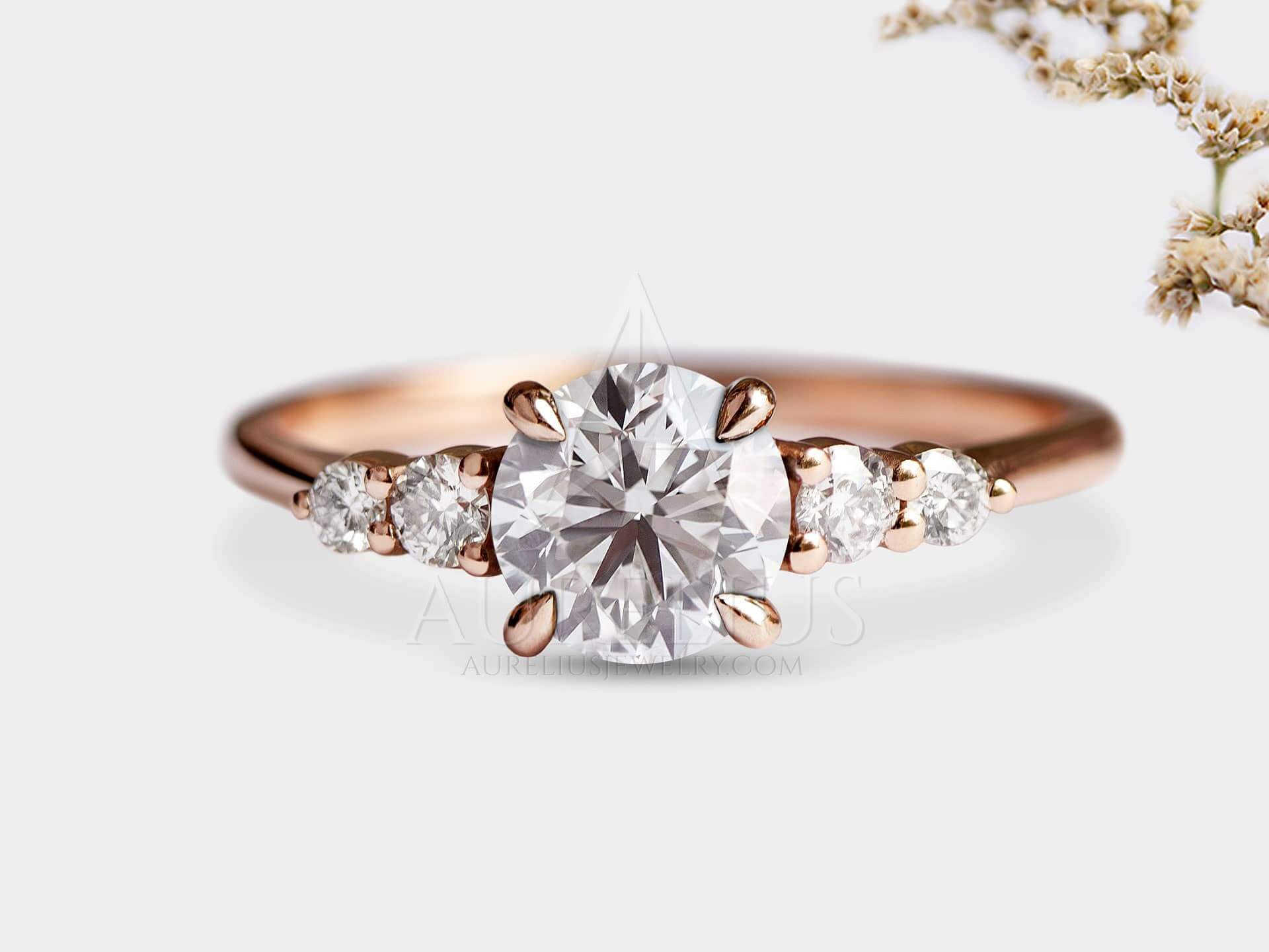 Five Stone Engagement Ring with Lab Diamonds - Lottie
