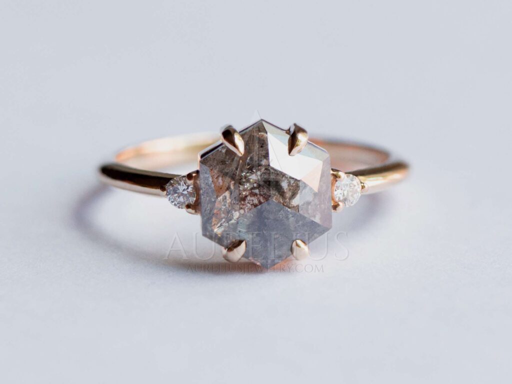 Roségold Hexagon Diamant Ring