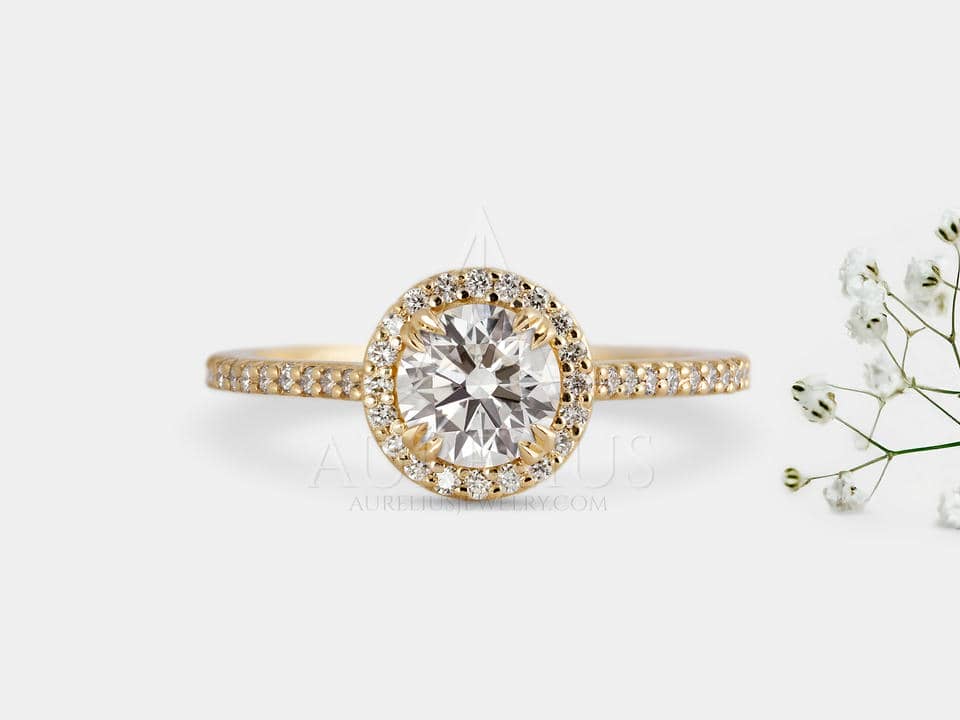 Round Diamond Engagement Ring with Halo - Kris
