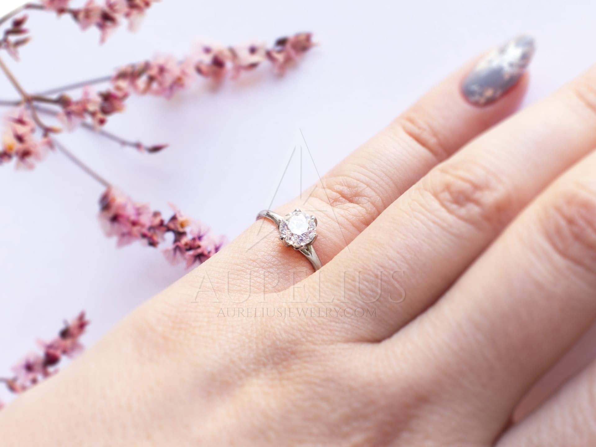 Buy Round Designer 18KT Rose Gold and Diamond Finger Ring Online | ORRA