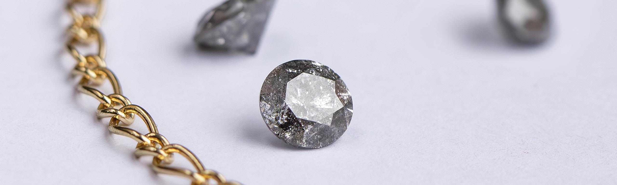 round salt and pepper diamond is a diamond with inclusions