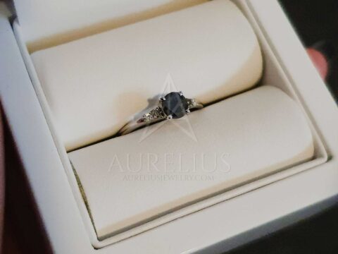 Black Diamond Ombre Engagement Ring