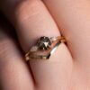 šestiúhelník Černá diamant svatební prsten sada na prstu