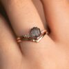 šestiúhelník Černá rutilated křemen svatební prsten sada na ruka