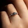 šestiúhelník diamant shluk prsten