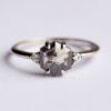 šestiúhelník sůl a pepř diamant zásnubní prsten