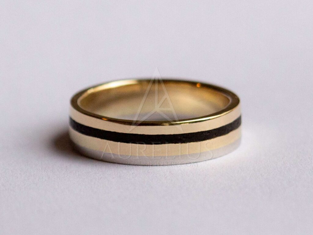 svatební prsten muž Černá spinel