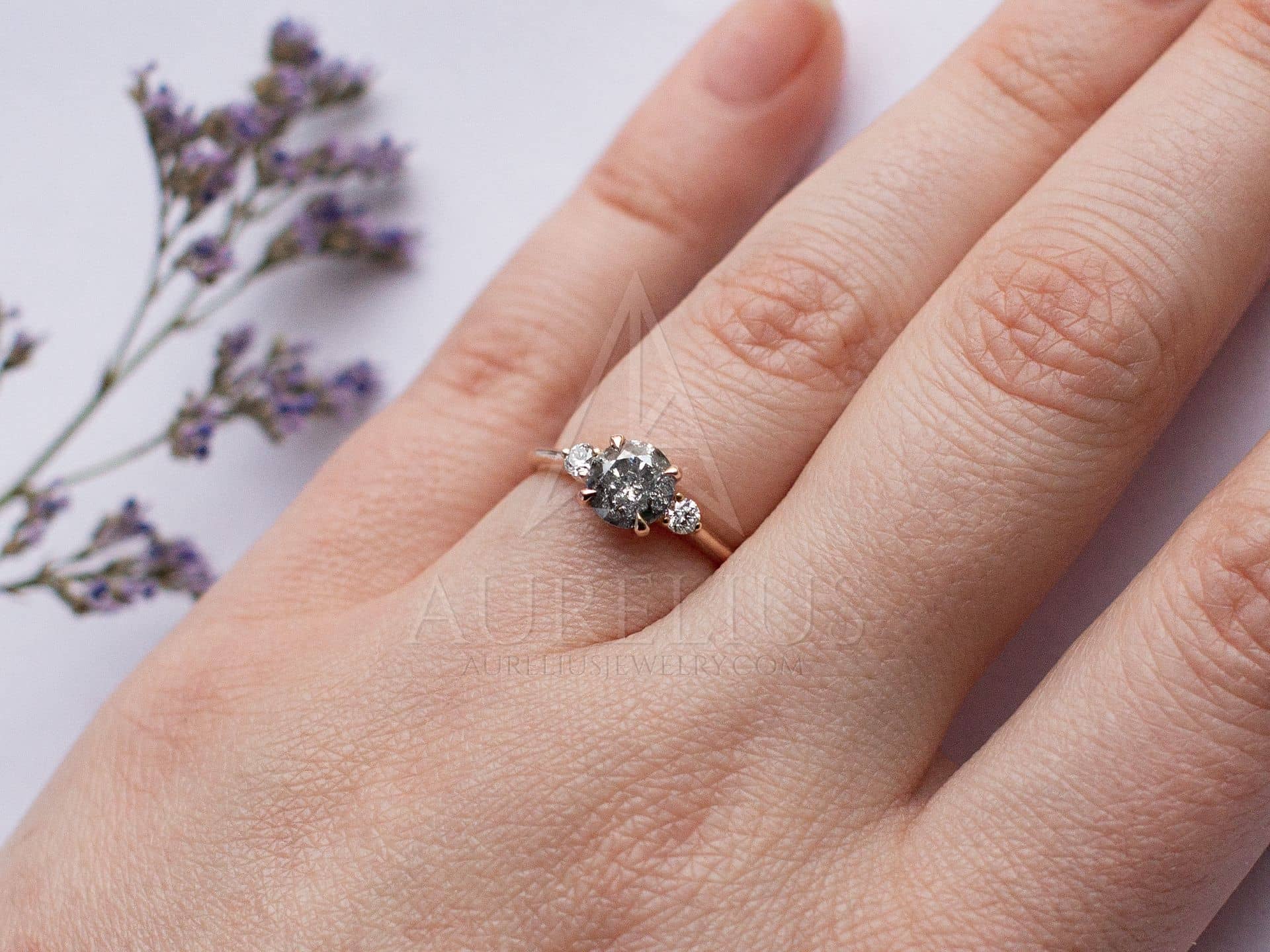 Salt And Pepper Diamond Engagement Ring Era Design Vancouver Canada