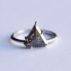 triángulo diamante negro anillo