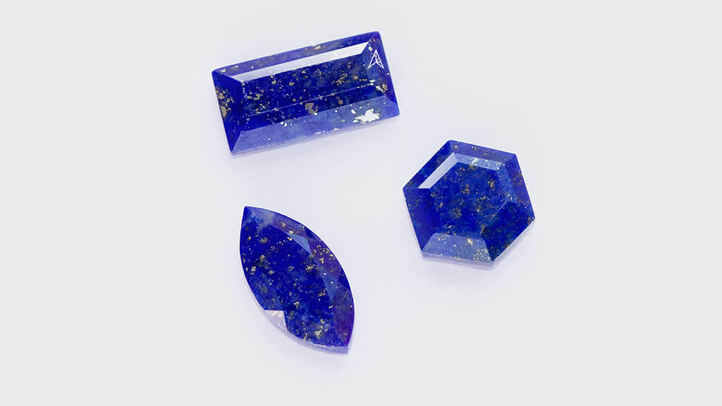 three popular shapes for lapis lazuli gemstones