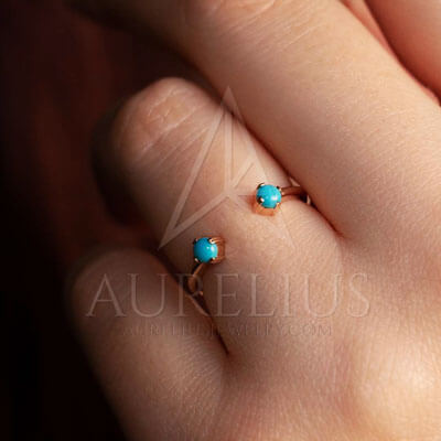 simple minimalistic turquoise ring