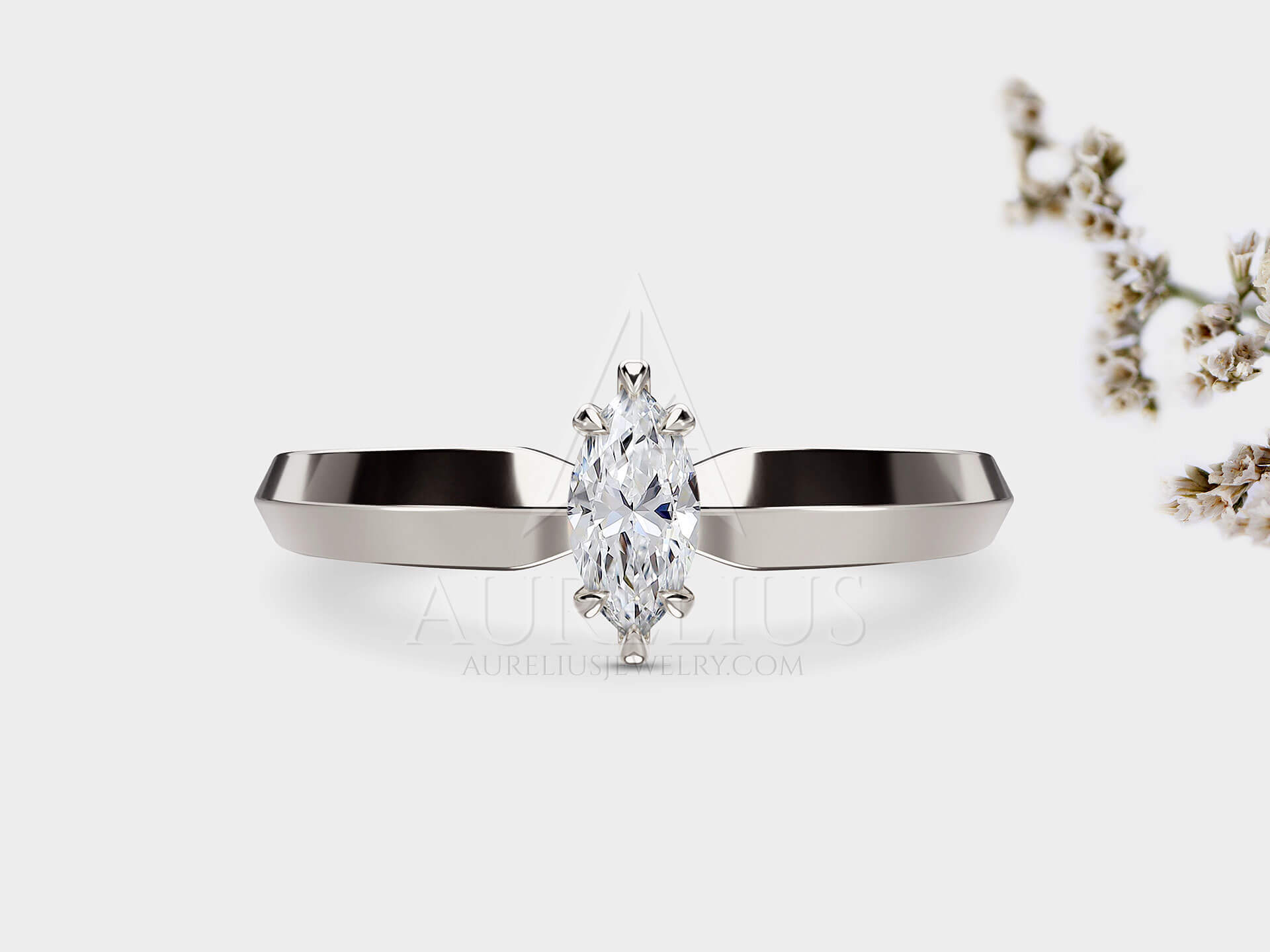 Wide Band Diamond Ring - Spencer