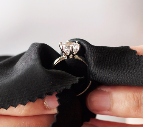 remove any fingerprints with wipe on your engagement ring